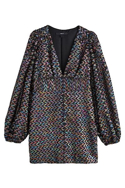 Next Minikleid Minikleid mit geraffter Taille und Lametta (1-tlg) günstig online kaufen