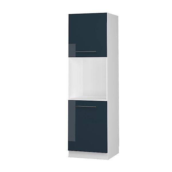 Vicco Herdumbauschrank Fame-Line Dunkelblau Hochglanz/Weiß 60 cm mit Offene günstig online kaufen