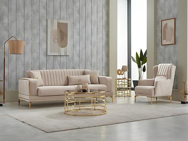 JVmoebel Sofa Garnitur Sofagarnitur Couch Polstersofa Dreisitzer Sessel Bei günstig online kaufen