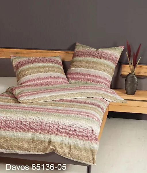 Janine Janine Feinbiber Bettwäsche DAVOS 65136 mauve walnuss Größe:  135x20 günstig online kaufen