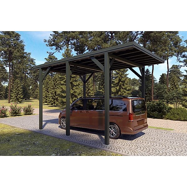 Holzbrüder Camping-Carport Ralf 24m² Chromoxidgrün-Dornengrün günstig online kaufen