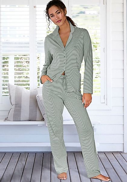 Vivance Dreams Pyjama (Set, 2 tlg., 2-teilig) mit feinem Streifenmuster günstig online kaufen