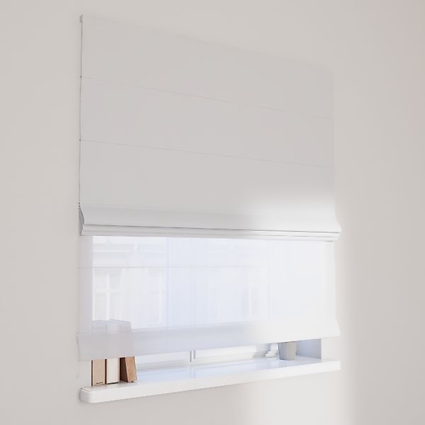 Dekoria Doppelraffrollo Duo, weiß-grau, 50 x 60 cm günstig online kaufen