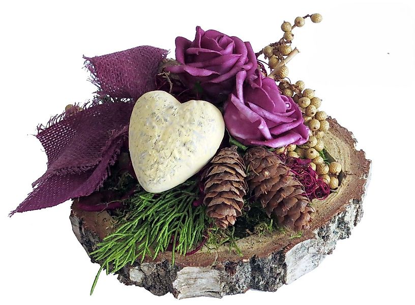 CreaFlor Home Grabkerze Grabschmuck, Handarbeit, natur, Rosen, H: 11cm günstig online kaufen