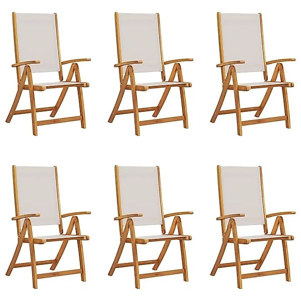 vidaXL Gartenstühle 6 Stk Klappbar Massivholz Akazie und Textilene 3279239 günstig online kaufen