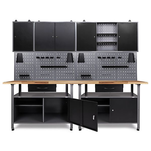 Ondis24 Werkbank Set Klaus 240 cm 3 Schränke Werkstatt günstig online kaufen