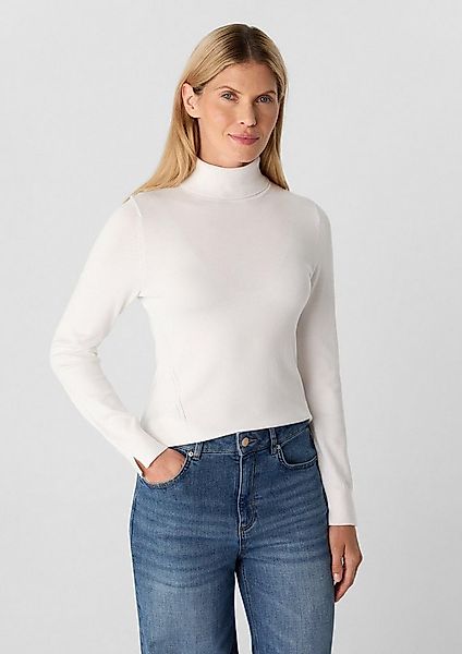 comma Longpullover Strickpullover Rollkragenpullover mit Ärmelschlitzen günstig online kaufen