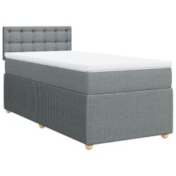vidaXL Bett Boxspringbett mit Matratze Hellgrau günstig online kaufen