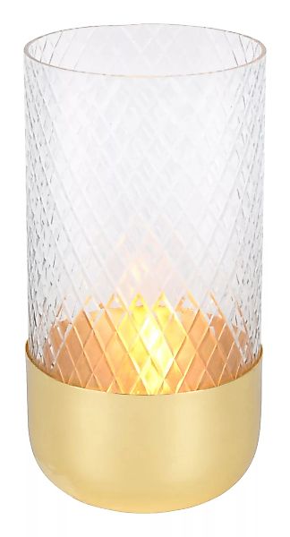 Windlicht Deko Vase Glas/Metall klar/gold Marylebone 15,5cm günstig online kaufen