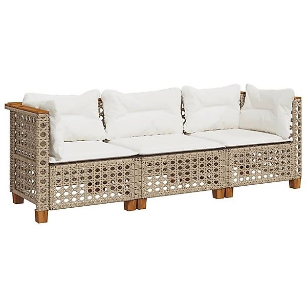 vidaXL Loungesofa Gartensofa mit Kissen 3-Sitzer günstig online kaufen