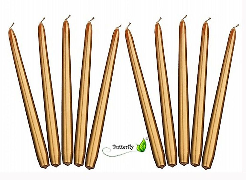partydeco Spitzkerze, Spitzkerzen 24cm Gold, 10 günstig online kaufen