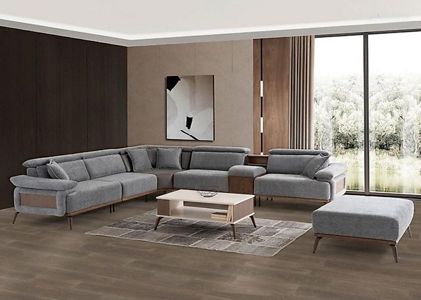 Xlmoebel Ecksofa Moderne blaue Stoff-Couch in L-Form, Hergestellt in Europa günstig online kaufen