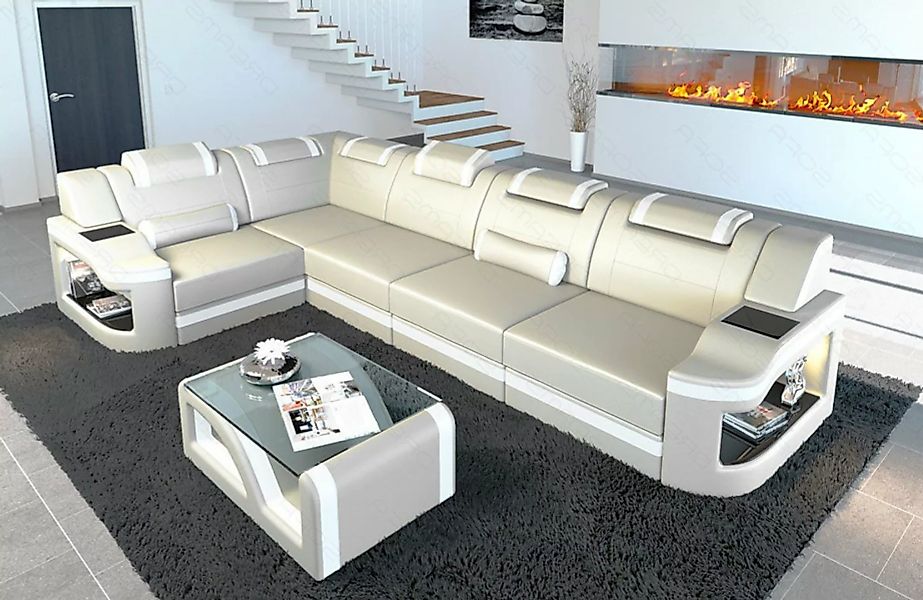 Sofa Dreams Ecksofa Ledersofa Padua L Form Mini, Designersofa, Sofa mit Lic günstig online kaufen