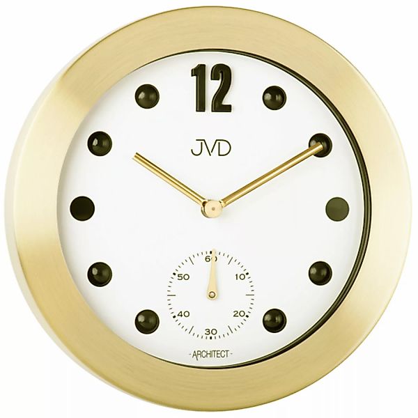 Jvd Hc07.2 Wanduhr Quarz Analog Golden Mit Kleiner Sekunde günstig online kaufen