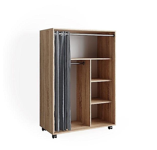Vicco Kleiderschrank Doros, Sonoma, 100 x 146.6 cm mit Rollen mit Kleiderst günstig online kaufen