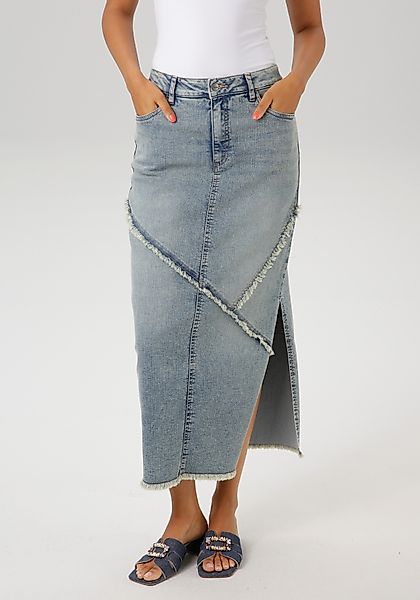 Aniston CASUAL Jeansrock, mit raffiniertem Seitenschlitz günstig online kaufen