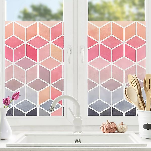 Fensterfolie Bunte Pastell Geometrie günstig online kaufen