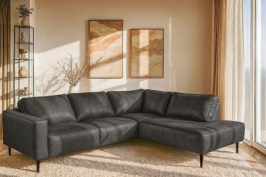 Home affaire Ecksofa Fumone, Lederoptik oder Soft-Touch Chenille, Breite 26 günstig online kaufen