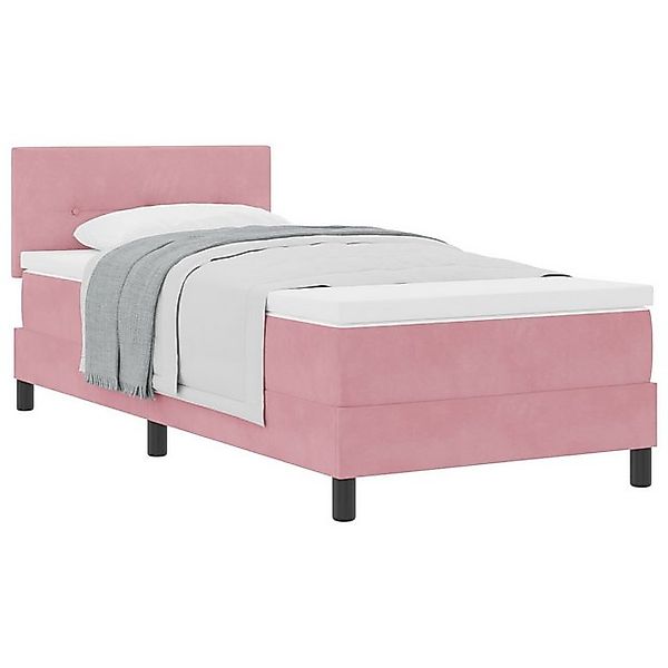 vidaXL Bett Boxspringbett mit Matratze Rosa 80x200 cm Velvet (1-tlg) günstig online kaufen