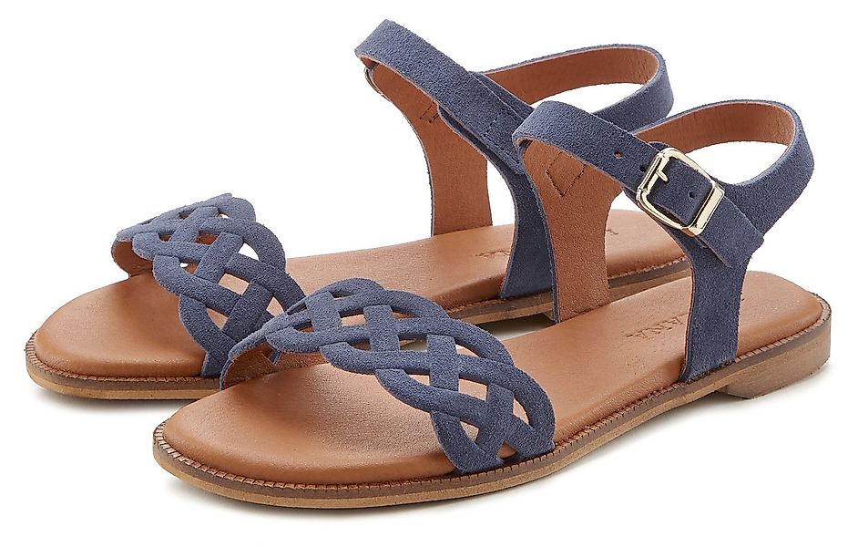 LASCANA Sommerschuh Sandale Sandalette, Sommerschuh aus Leder mit Cut-Outs günstig online kaufen
