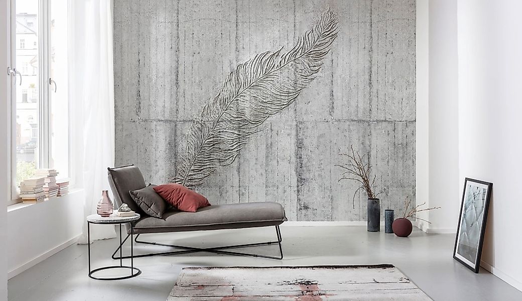 Komar Fototapete Concrete Feather B/L: ca. 350x250 cm günstig online kaufen