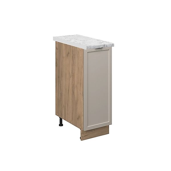 Vicco Apothekerschrank Fame-Line GrauBeige 30 cm AP Marmor mit Goldkraft Ei günstig online kaufen
