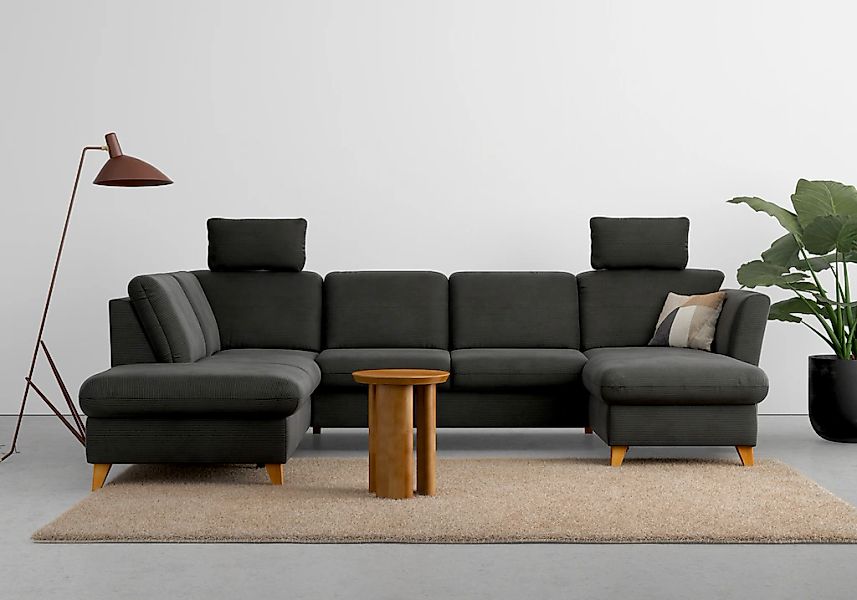 Home affaire Wohnlandschaft "Trelleborg U-Form" wahlweise mit Bettfunktion günstig online kaufen