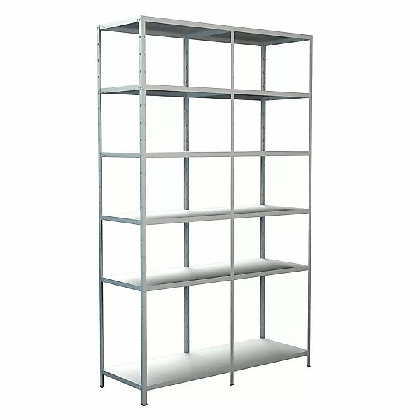 Schulte Steck-Grund-/Anbauregal 230 cm x 140 cm x 50 cm Weiß günstig online kaufen