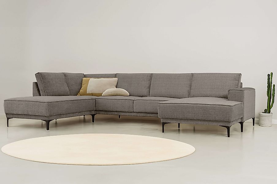 PLACES OF STYLE Wohnlandschaft "XXL Sofa Oland, Struktur, Flachgewebe, Luxu günstig online kaufen
