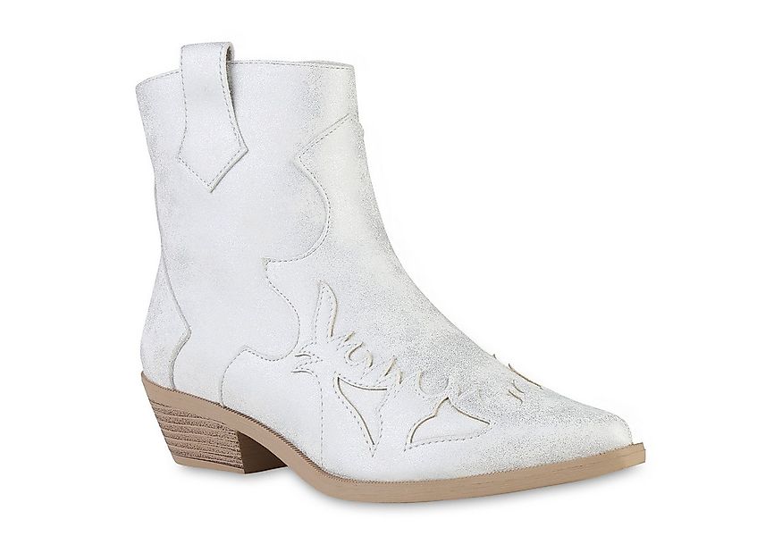 VAN HILL 840901 Cowboy Boots Damen Cowboy Boots Stiefeletten Spitze Holzopt günstig online kaufen