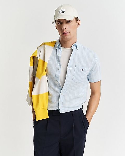 Gant Kurzarmhemd REG COTTON LINEN STRIPE SS SHIRT ist ideal für warme Somme günstig online kaufen