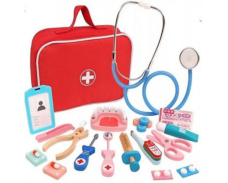 Novzep Lernspielzeug 28-tlg. Arztkoffer Kinder Holz, Medizinisches Kit Zahn günstig online kaufen