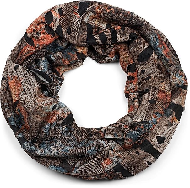 styleBREAKER Loop Loop Schal mit Farbklecksen in Destroyed Optik, (1-St) günstig online kaufen