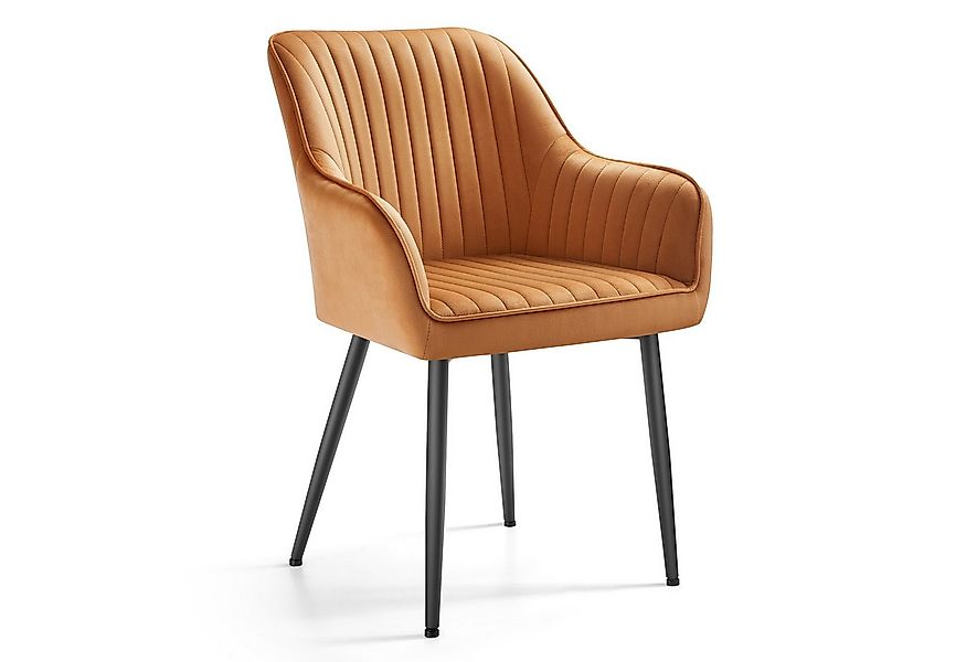 SONGMICS Esszimmerstuhl (1 St), Polsterstuhl mit Metallbeine, Samt, für Sch günstig online kaufen