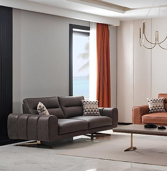 JVmoebel Sofa Design Sofa 3 Sitzer Leder Couch Polster Sofas Möbel Couchen günstig online kaufen