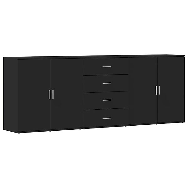 vidaXL Sideboard Sideboards 3 Stk. Schwarz günstig online kaufen