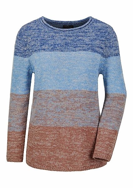 GOLDNER Rundhalspullover "Langarm Blockstreifenpullover, Melange" günstig online kaufen
