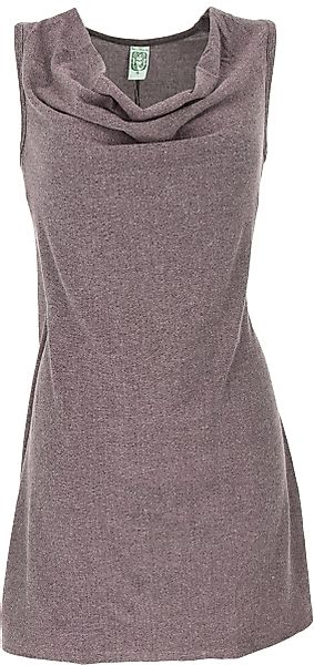 Guru-Shop Midikleid Minikleid mit Wasserfallausschnitt, bequemes.. günstig online kaufen