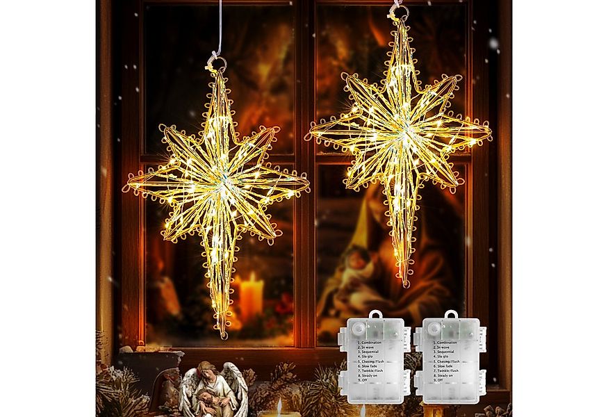 Elegear LED Dekolicht Faltbar weihnachtsstern, 50/60 LEDs weihnachtsdeko fe günstig online kaufen