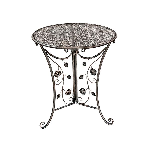 Garden Pleasure Gartentisch Pinatubo Rund Bronze 60 cm x 60 cm günstig online kaufen