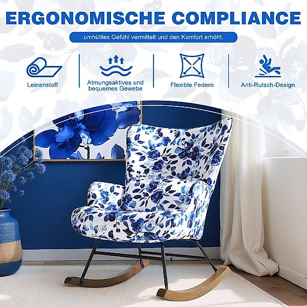 HomeMiYN Schaukelstuhl Schaukelstuhl Wohnzimmer Samt mit günstig online kaufen