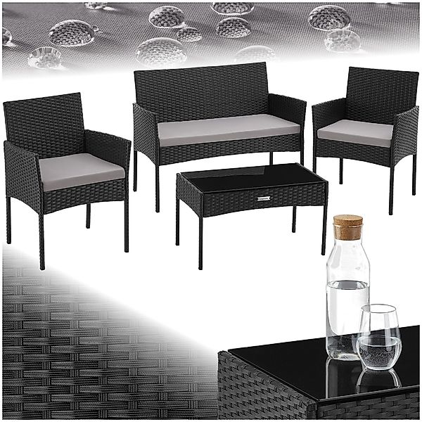 tectake Sitzgruppe Rattan Gartenset, (Set., 4-tlg), günstig online kaufen