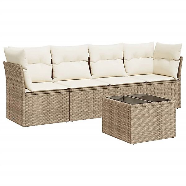 vidaXL Gartenlounge-Set 5-tlg. Garten-Sofagarnitur mit Kissen günstig online kaufen