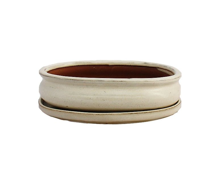 Exotenherz Pflanzschale Bonsai-Schale mit Unterteller Gr. 3 hellbeige oval günstig online kaufen