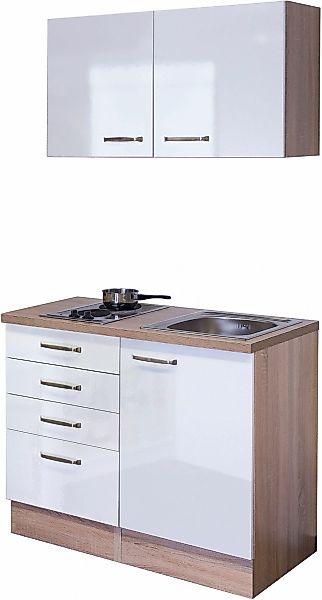 Flex-Well Küchenzeile "Florenz" Gesamtbreite 100 cm, mit Kochfeld und Spüle günstig online kaufen