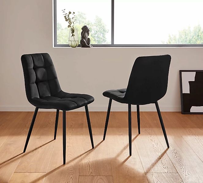 Home affaire Esszimmerstuhl "Parma", (Set), 2 St., Samtstoff, Bezug in Samt günstig online kaufen
