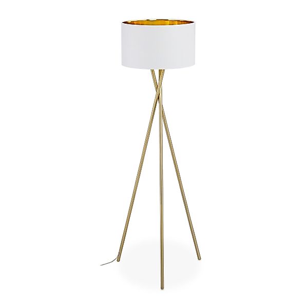 relaxdays Stehlampe Dreibein Stehlampe in Weiß günstig online kaufen