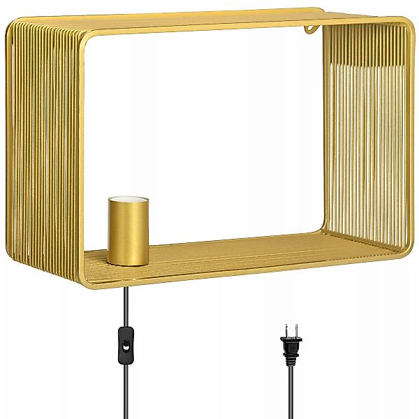 HOMCOM Wandleuchte Wandbeleuchtung mit Kippschalter, Gold, günstig online kaufen