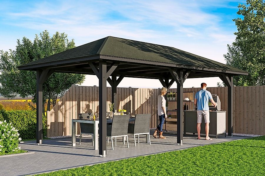 Skanholz Pavillon "Orleans 1", 4-Eck, BxT: 374x656 cm günstig online kaufen