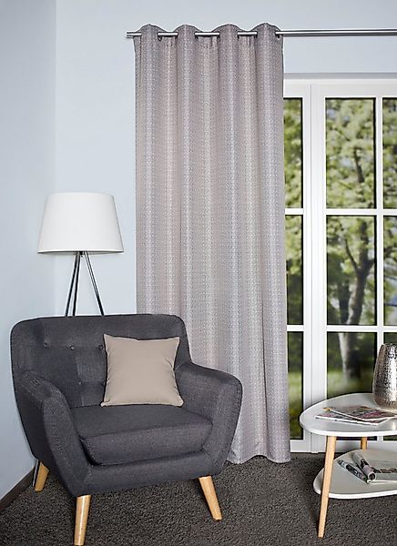 HOME WOHNIDEEN Vorhang GIUSEPPE (1 St), Ösen, blickdicht, Ösenschal Jacquar günstig online kaufen